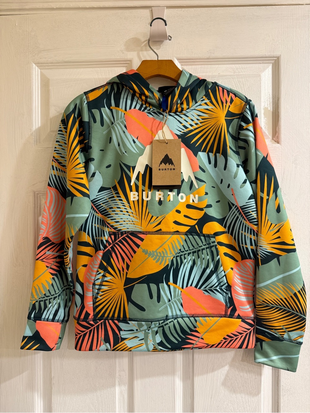 Burton Women’s Tropical Crewneck Hoodie - Mint Green/Yellow/Coral